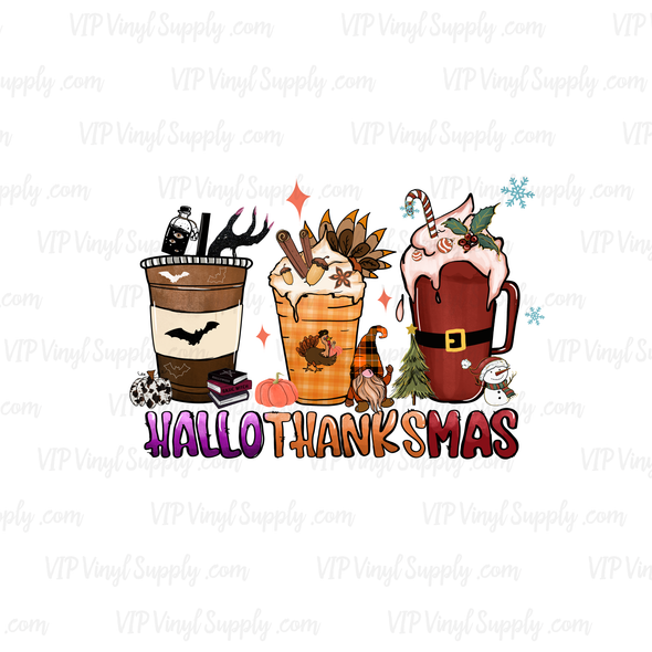 Hallothanksmas Latte Christmas DTF Transfer | xC1