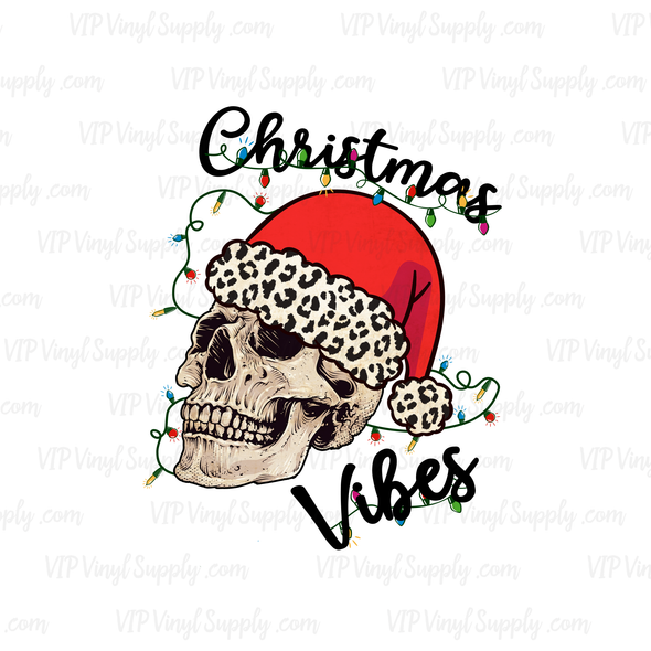 Christmas Vibes Skull DTF Transfer | xDc5