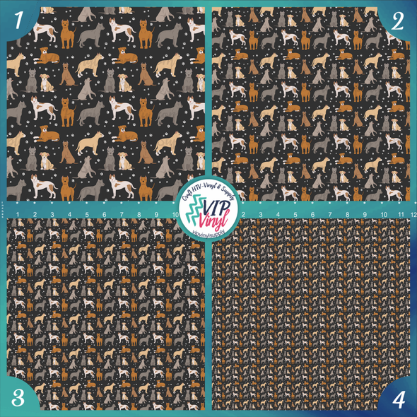 Bulldog Patterned Vinyl HTV |  Dogs