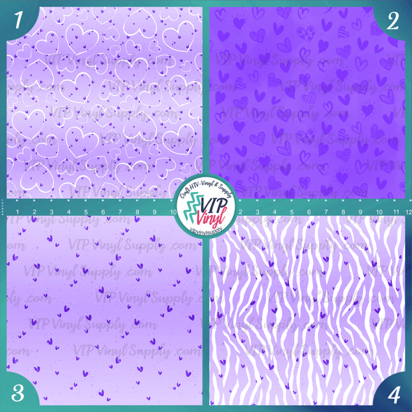 Purple heart Patterned Vinyl HTV