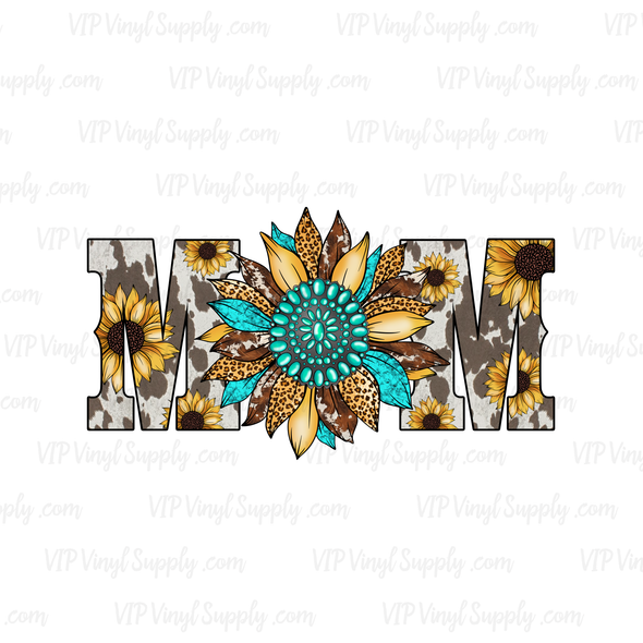 Sunflower Cowhide Mom sublimation Transfer