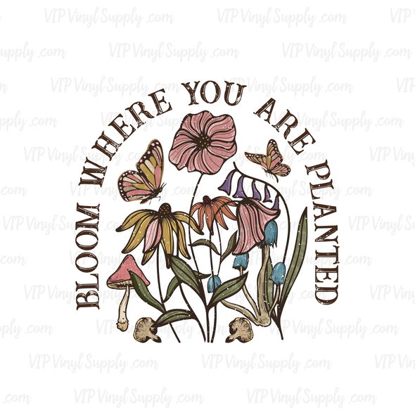 Vintage Floral Quote Sublimation Transfer