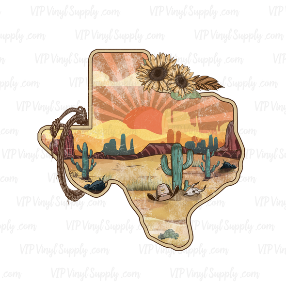 Western Texas Scene Sublimation Transfer