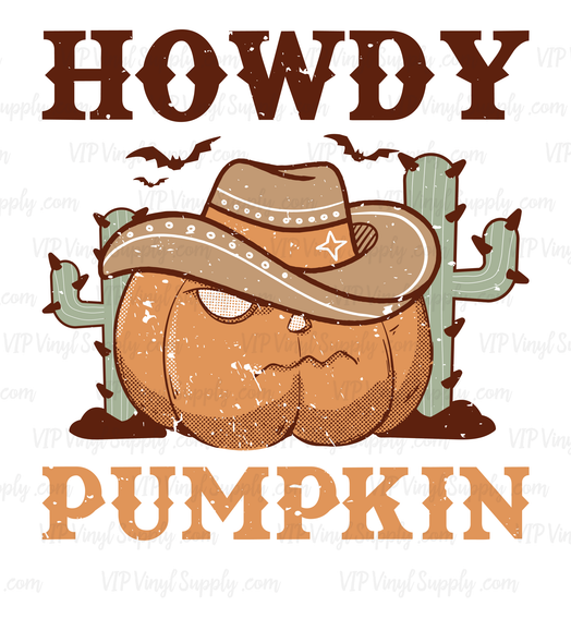 Howdy Pumpkin Halloween DTF Transfer | sHe2