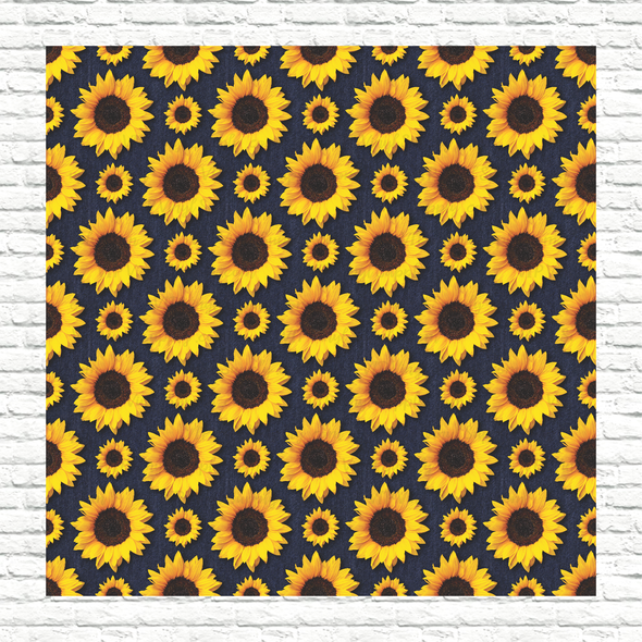 Blue Jean Sunflowers Printed Pattern Vinyl, HTV or Sublimation Sheets |  956A