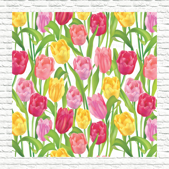 Tulips - Floral Printed Pattern Vinyl, HTV or Sublimation Sheets | 957C