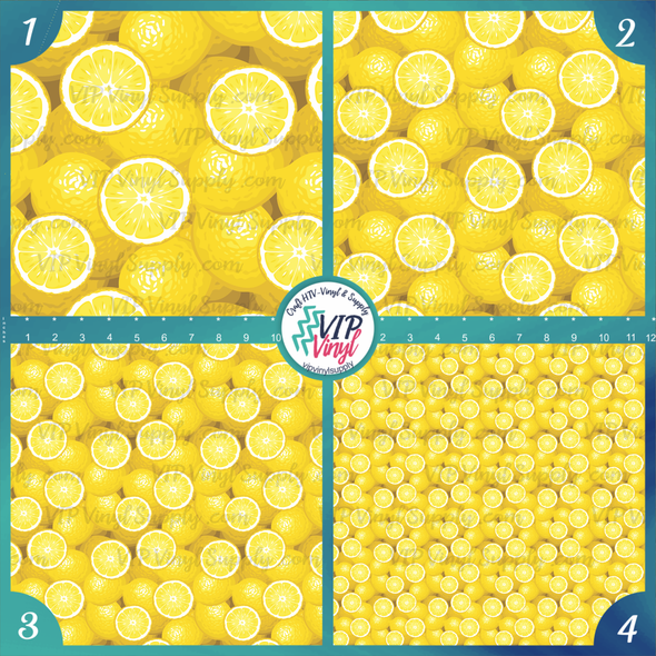 Fresh Lemons Printed Pattern Vinyl, HTV or Sublimation Sheets | 959D