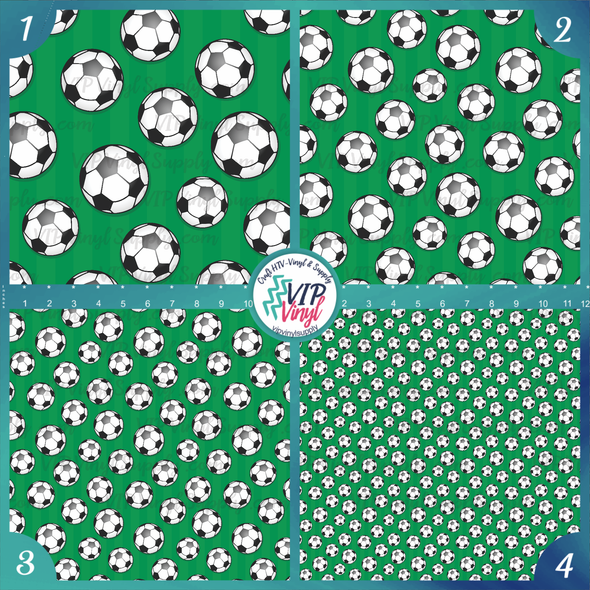 Green Soccer Ball Printed Pattern Vinyl, HTV or Sublimation Sheets |  979A