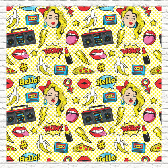 Retro Pop Printed Pattern Vinyl, HTV or Sublimation Sheets | 985A
