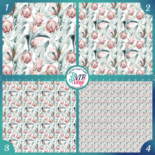 Watercolor Floral Printed Pattern Vinyl, HTV or Sublimation Sheets | 987C