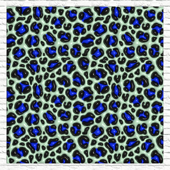 3D Inflated Leopard Printed Pattern Vinyl, HTV or Sublimation Sheets |  1007C