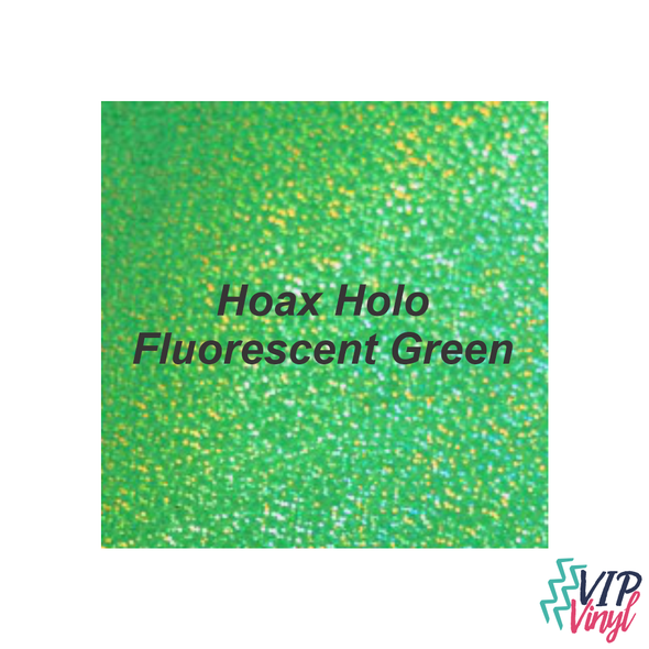 12" x 6"  StarCraft Magic - Hoax Holo Fluorescent Green - Holographic Adhesive Vinyl -