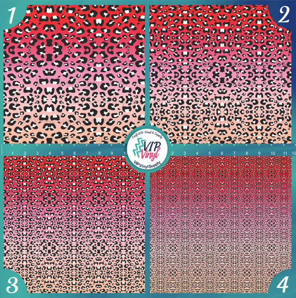 Shades of Pink Ombre Leopard Vinyl |Outdoor Adhesive Vinyl or Heat Transfer Vinyl | 258G