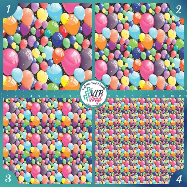 Balloon Pattern Vinyl - Black |Outdoor Adhesive Vinyl or Heat Transfer Vinyl | 330B