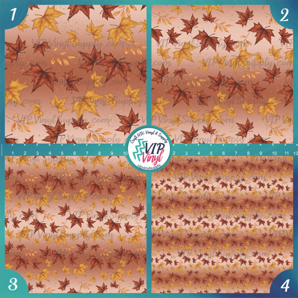 Fall Leaves Patterned Vinyl & HTV | Outdoor Adhesive Vinyl or Heat Transfer Vinyl | 369E