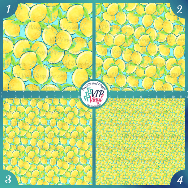 Watercolor Lemons Vinyl |Outdoor Adhesive Vinyl or Heat Transfer Vinyl | 504A