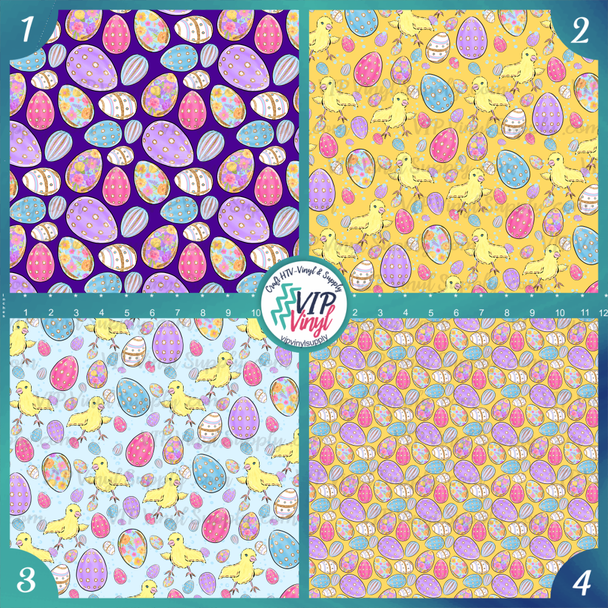 Easter Eggs Pattern Vinyl - Multi - |Outdoor Adhesive Vinyl or Heat Transfer Vinyl | 507B