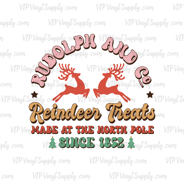 Retro Reindeer Treats Christmas Transfer | DTF Transfer | VIP Vinyl Supply