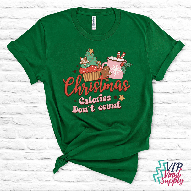 Retro Christmas calories don't count Christmas DTF Transfer
