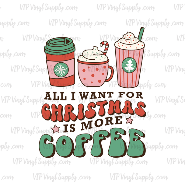 I run on Christmas Coffee DTF Transfer  Ready to press T-Shirt transfer – DTF  Transfer - xM10 - VIP Vinyl Supply