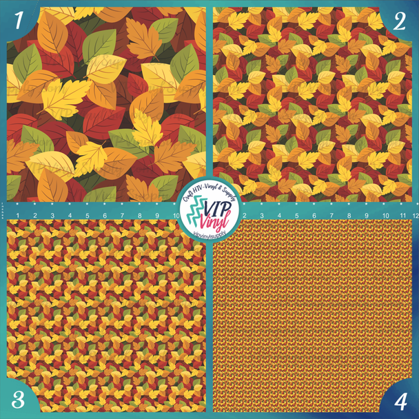 Fall Leaves Printed HTV Vinyl | Heat Transfer Vinyl or Outdoor Adhesive Vinyl | 084A