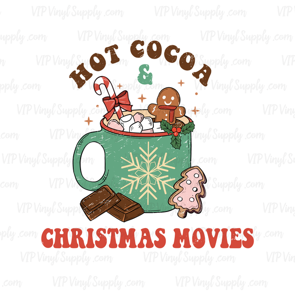 Hot Cocoa & Christmas Movies DTF Transfer | xD4