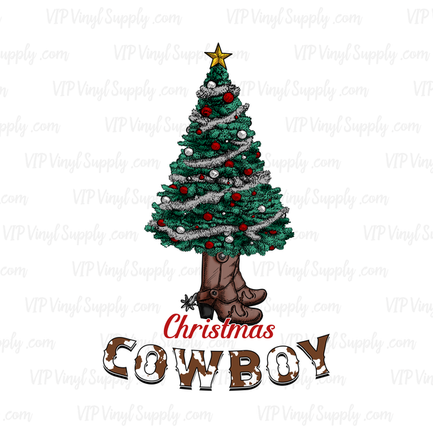 Cowboy Christmas Tree DTF Transfer | xDb3