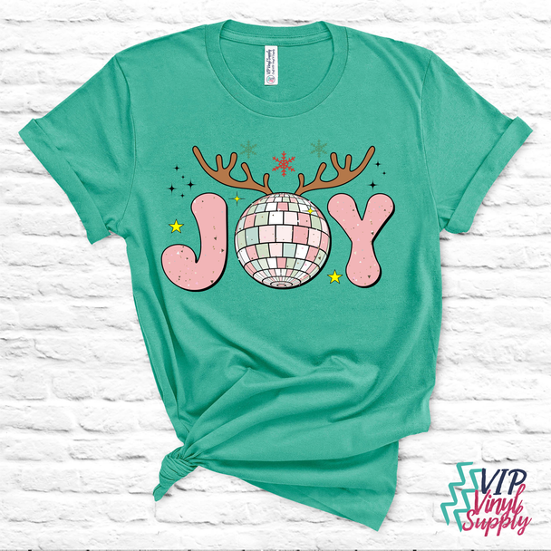 Joy Disco Ball Retro Christmas DTF Transfer | xDd4