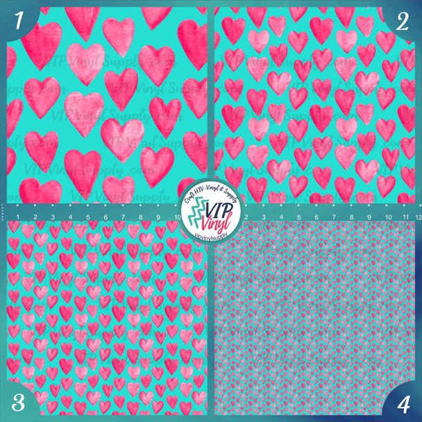 Watercolor Hearts | patterned HTV Vinyl