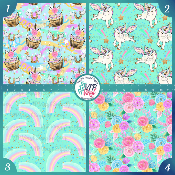 Unicorn Patterned Vinyl HTV | Mint