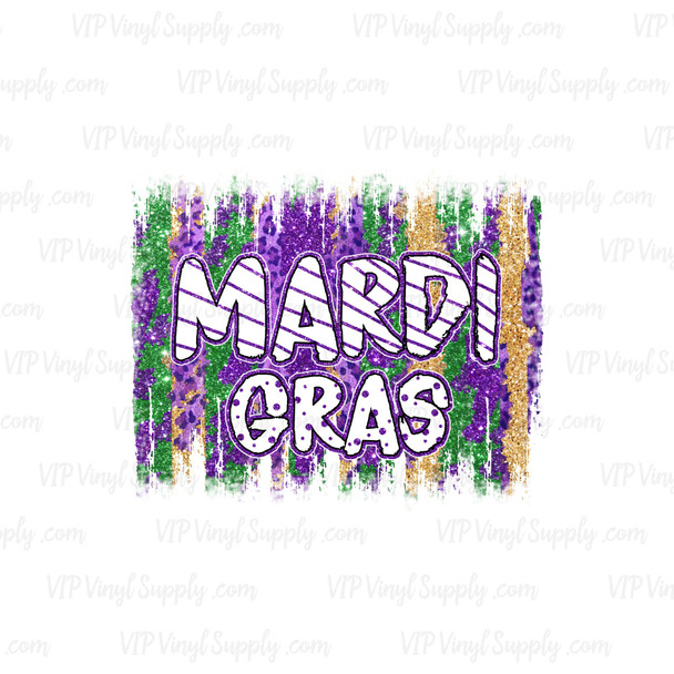 Mardi Gras Brush Stroke Sublimation Transfer