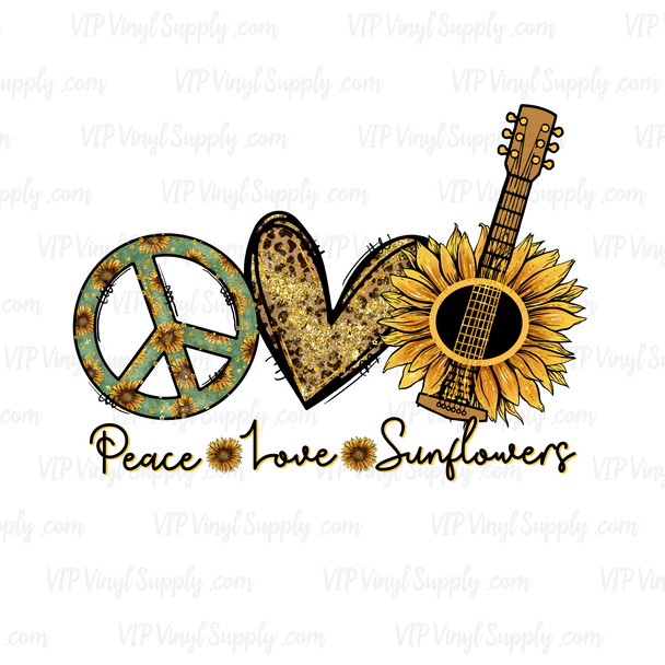 Peace Love Sunflowers Sublimation Transfer