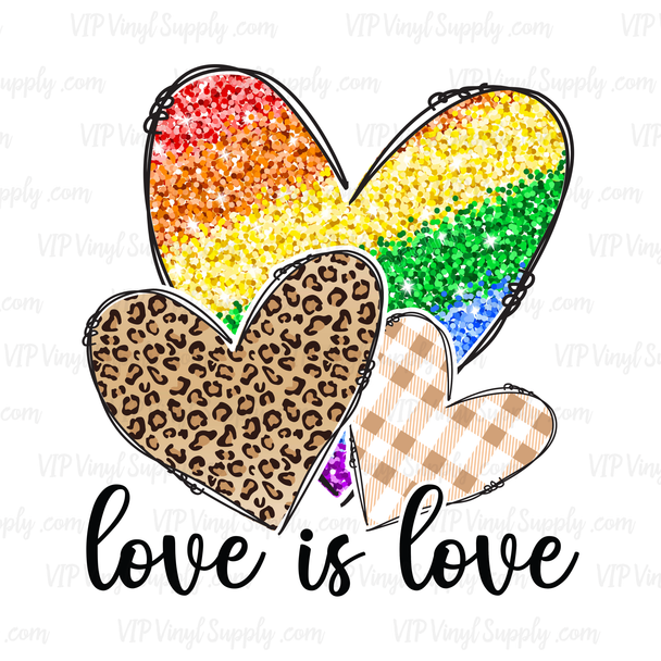 Love is Love Heart Trio Sublimation Transfer