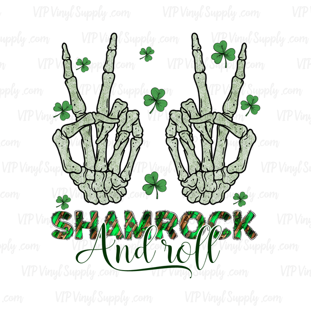 St Patricks Day Skeleton Hands Sublimation Transfers