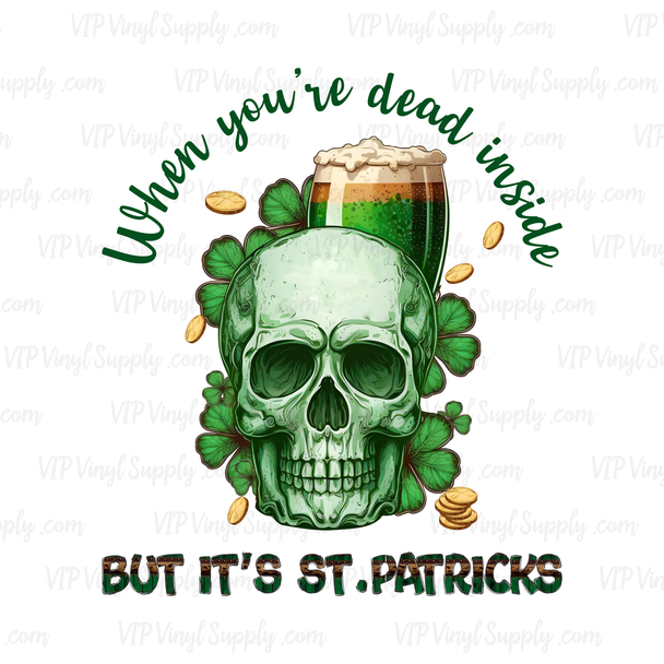 St Patricks Day Skull Sublimation Transfers