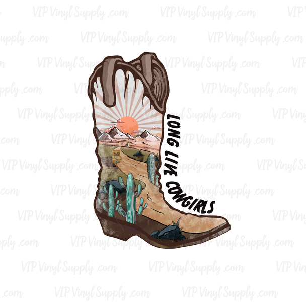 Western Cowgirl Boot Sublimation Transfer
