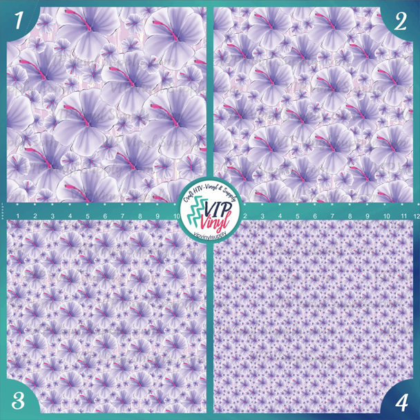 Summer Floral Printed Vinyl & HTV - Purple | Outdoor Adhesive Vinyl or Heat Transfer Vinyl |890E