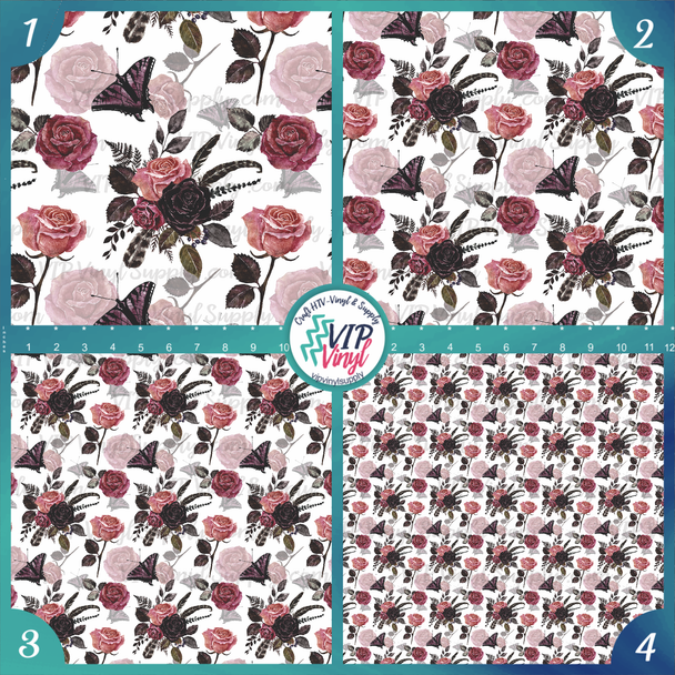 Watercolor Floral Boho Printed Vinyl or HTV | Outdoor Adhesive Vinyl or Heat Transfer Vinyl | 917C