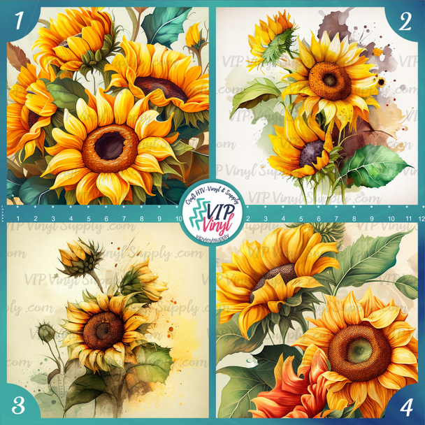 Sunflower Pattern vinyl - HTV - Sublimation