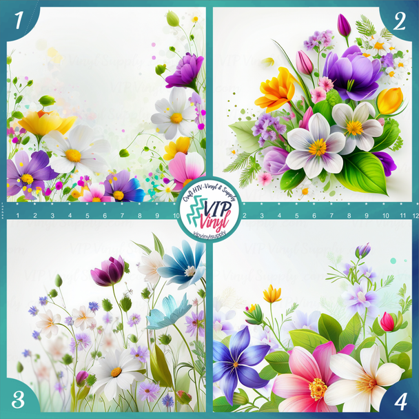 Floral Pattern vinyl - HTV - Sublimation