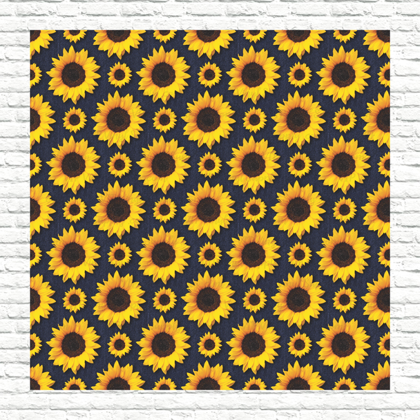 Blue Jean Sunflowers Printed Pattern Vinyl, HTV or Sublimation Sheets |  956A