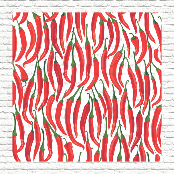 Hot Chili Peppers Printed Pattern Vinyl, HTV or Sublimation Sheets | 958C