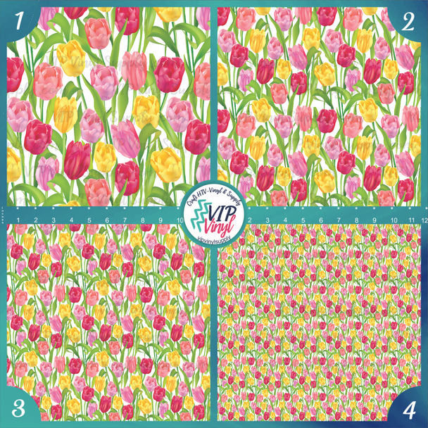Tulips - Floral Printed Pattern Vinyl, HTV or Sublimation Sheets | 957C