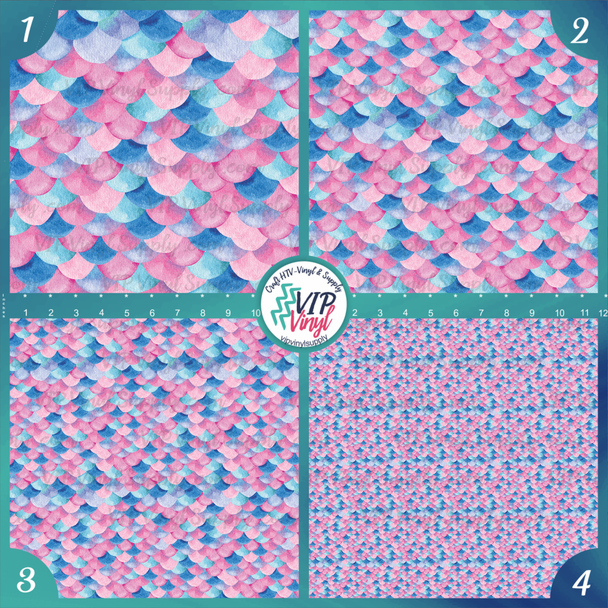 Pastel Mermaid Scales Printed Pattern Vinyl, HTV or Sublimation Sheets | 964C