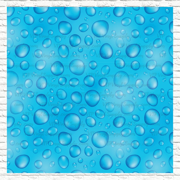 Water Drops Printed Pattern Vinyl, HTV  or Sublimation Sheets | 970D