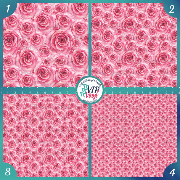 Watercolor Roses Printed Pattern Vinyl, HTV or Sublimation Sheets | 976B