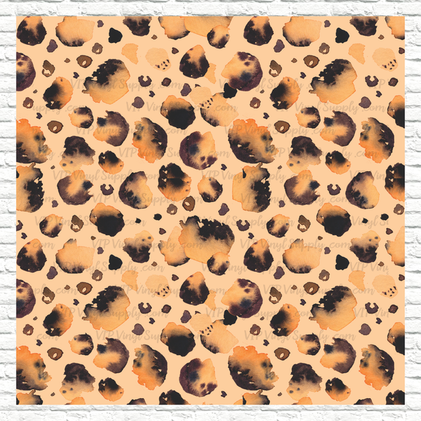 Watercolor Leopard Printed Pattern Vinyl, HTV or Sublimation Sheets | 989B