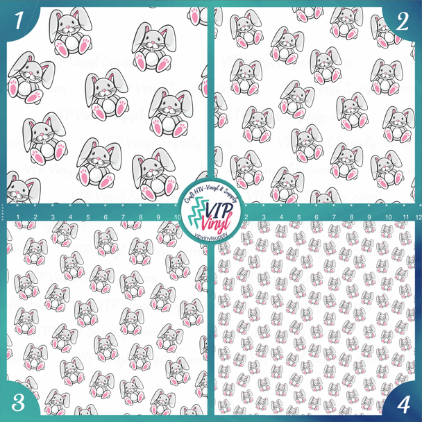 Easter Bunnies Pattern Printed Vinyl, HTV or Sublimation Sheets | 992C