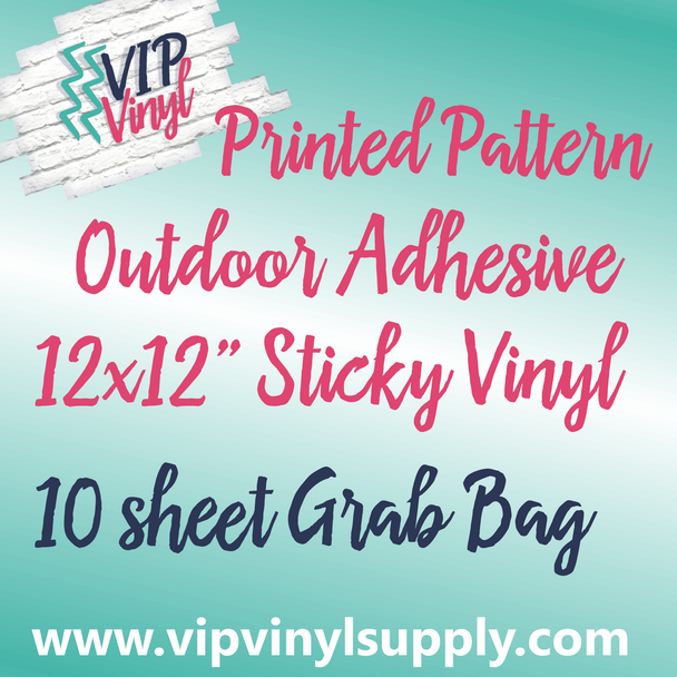 Printed Pattern Vinyl - Gloss, Matte or Transparent Adhesive Vinyl | 10 Pack Grab Bag