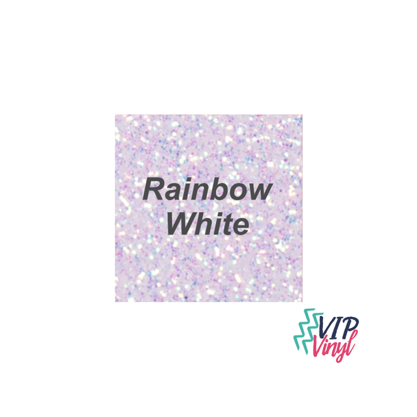 12" x 5 Feet Rainbow White Glitter HTV -   Stahls’ CAD-CUT® - Glitter Flake Heat Transfer Vinyl -